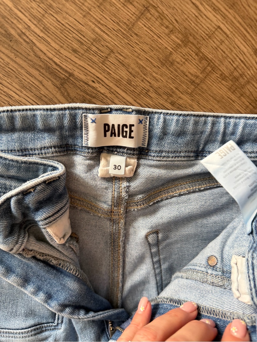 PAIGE Light Wash cropped Straight Leg Jeans - Picture 3 of 5